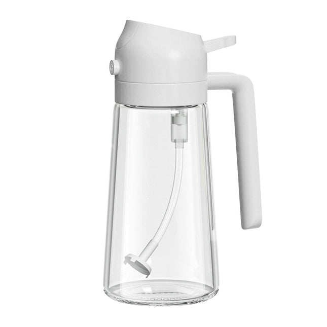 2-in-1 Oil and Vinegar Glass Dispenser Sprayer | BPA-Free | 10oz Capacity | Ergonomic Non-Slip Grip | Versatile for Cooking, Baking, Grilling | Efficient Oil Control | Dishwasher Safe