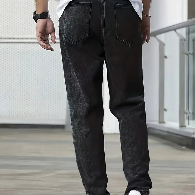 Vintage Straight-Leg Light Washed Men's Denim | Classic Comfort | Mid-Rise Fit | Versatile Style | 100% Cotton | Multiple Sizes | Light-Washed Blue | Durable Everyday Wear | Effortless Casual Look