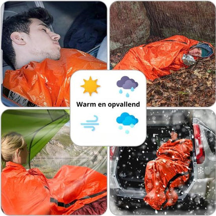 Emergency Preparedness Kit | Two Thermal Sleeping Bags | Iodine Tablets | Multiband Radio with Light | Dual 1000L Water Filters | Weatherproof Fire Starter