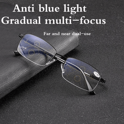 Progressive Multifocal Glasses | Lightweight | Anti-Blue Light | Japanese Near & Far Vision | Anti-Scratch | Drop-Proof | Outdoor & Indoor Use | 17.05g | Frame & Lens Balanced Craftsmanship