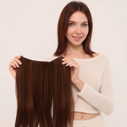Invisible Wire Hair Extensions | Wavy & Straight Styles | Quick & Secure Application | Lightweight Comfort | Adjustable Wire for Custom Fit | No Clips & Hair-Friendly | Perfect for Effortless Length & Volume