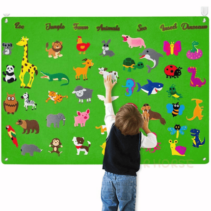 Children's Educational Felt Learning Board | Interactive Storytelling Tool | Portable with Reusable Animal Stickers | Encourages Imagination & Cognitive Development