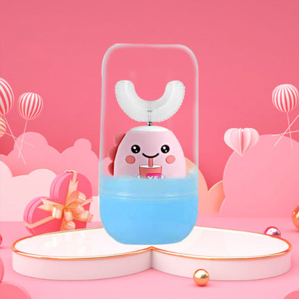 Children's 360° Electric U-Shaped Toothbrush | 5 Cleaning Modes | IPX7 Waterproof | Cartoon Design | Soft Silicone Brush | USB Powered | Long Battery Life | Vibration Mode | Pink Green Blue