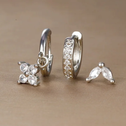 POPPY | Chic Earring Set | Mix of Studs and Hoops | Timeless Design | Versatile Jewelry for Any Occasion