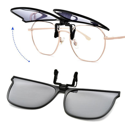 Polarized Clip-On Sunglasses | UV400 Lens | Lightweight Magnesium Alloy | Reduces Eye Strain | Flip-Up Design | Multilayer Coatings | Scratch-Resistant | Compact and Easy to Attach | Various Colors
