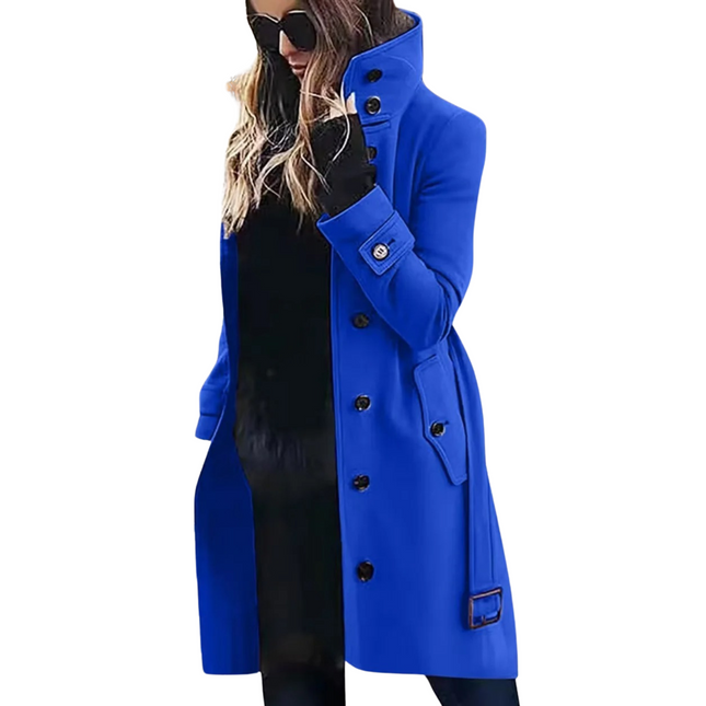 VIOLET Women's Winter Coat | Turn-Down Collar | Tailored Single-Breasted Outerwear | Long Sleeve | Casual & Refined