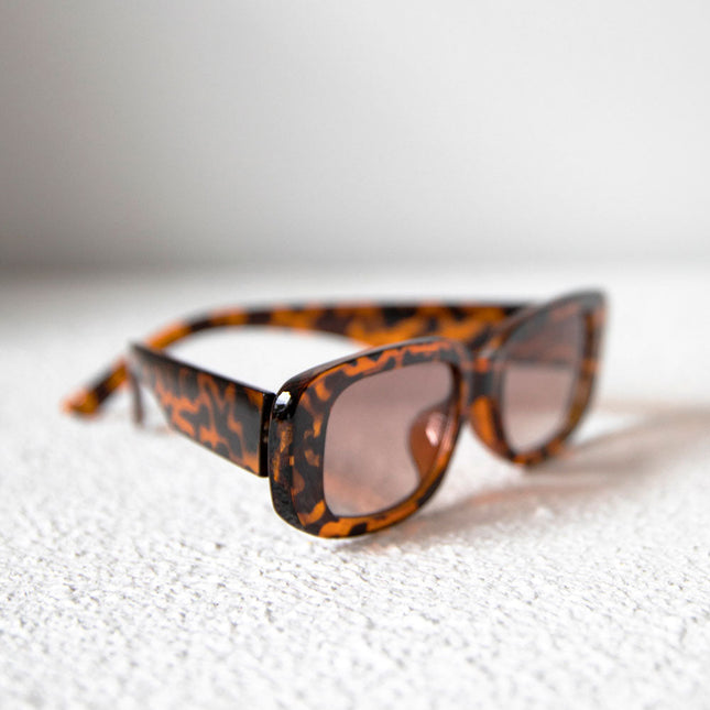 Faux Tortoise Frame Sunglasses | Brown Lenses | Retro 90s Inspired Capri Style
