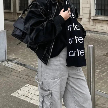 Liz - Oversized leren jas - Visconte