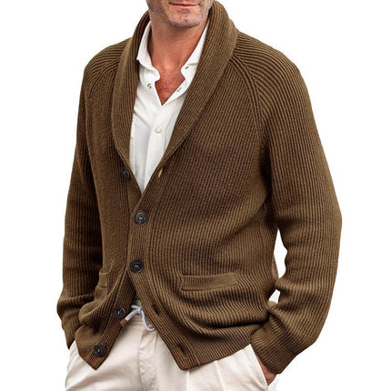 Vintage Style Men's Cardigan | Knitted Fabric | Button-Up Front | Classic Fit with Ribbed Cuffs & Hem | Versatile for Layering | Timeless Design | S-3XL Sizes