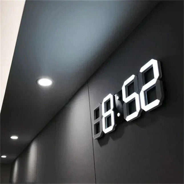 3D LED Digital Wall Clock | Dimmable Lighting | Minimalist Design | USB Powered | High Visibility | Home Decor