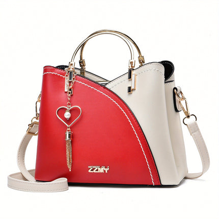 YSL Essential Luxury Leather Shoulder Bag | Vibrant Color Block Design | Stylish Tassel Accents | Spacious Interior