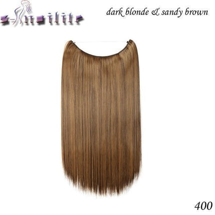 Invisible Halo Hair Extensions | Silky Straight | Synthetic Heat Resistant | Easy Slip-On Design | No Clips or Glue | Double Drawn for Fullness | 20 Inch Length | Multiple Colors Available