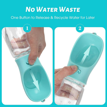 Portable Dog Water Bottle | Leakproof Dispenser with Large Trough | Travel Feeder for Pets | Reusable Water Collection | One-Hand Operation | 19oz Capacity | Safe Food-Grade Plastic | Easy Carry Design