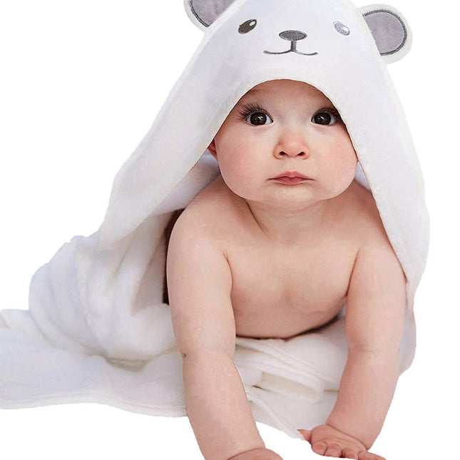Bamboo Hooded Baby Bath Towel | Soft Ultra Absorbent Double-Layer with Bear Ears | Eco-Friendly for Infants, Toddlers | Thick 500gsm Design for Warmth | 30"x30" Size | Perfect Baby Shower Gift