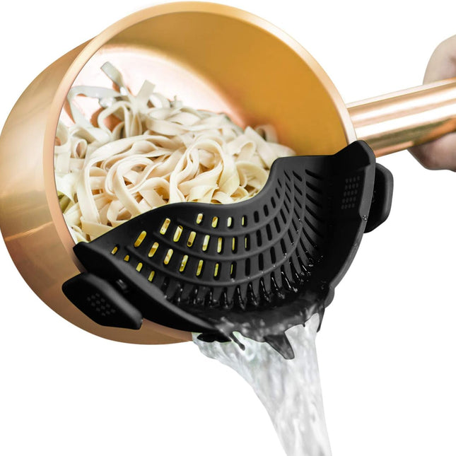 Silicone Clip-On Strainer | Heat-Resistant Snap-On Design | Fits All Pots, Pans & Bowls | Compact & Easy Storage | Durable Kitchen Gadget | Dishwasher Safe | Innovative Straining Solution