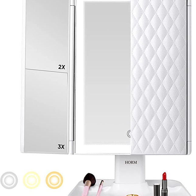 MirrorGlow™ LED Vanity Mirror | Rotatable Design | USB Rechargeable With Built-in Lighting | Durable ABS | 30x20 cm | Precision Make-up Companion