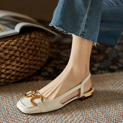 CLARA | Women's Square Toe Sandals With Chic Buckle | Sophisticated & Versatile Design | Comfortable for Day-Long Wear