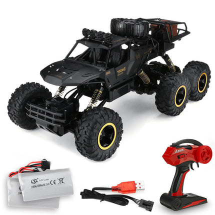 1:12 Scale 6-Wheel RC Monster Truck | Off-Road Capability | Advanced 2.4GHz Technology | Shock Absorbers | Non-Slip Tires | High Speed 52 km/h | USB Rechargeable Battery | Black & Gold Options
