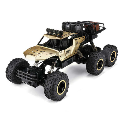 1:12 Scale 6-Wheel RC Monster Truck | Off-Road Capability | Advanced 2.4GHz Technology | Shock Absorbers | Non-Slip Tires | High Speed 52 km/h | USB Rechargeable Battery | Black & Gold Options