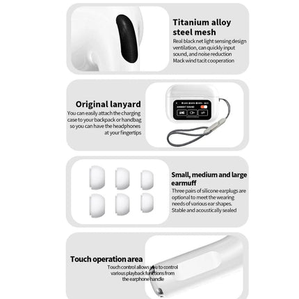 Wings Noise Cancelling Touch Screen Earbuds | Bluetooth 5.4 Wireless | Built-in Speaker | IPX4 Waterproof | Spatial Audio | Lanyard Holes | Dual Ear Call Reduction | Ergonomic Design | Up to 15m Range