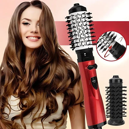360° Rotating Hair Dryer Brush | Two Interchangeable Brushes | Multi-directional Styling | Adjustable Temperature Settings | Ergonomic Design | Negative Ion Technology | Suitable for Dry and Wet Hair | 1000W