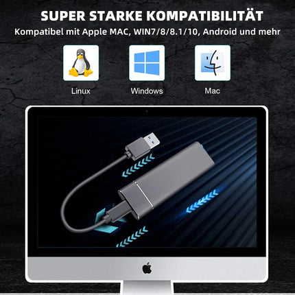 Ultra Rapid External SSD | 520 MB/s | 1TB/2TB | USB 3.1 Type-C | Shockproof Aluminum | Compact Design | Multi-OS Compatibility | Silver/Black/Blue/Red