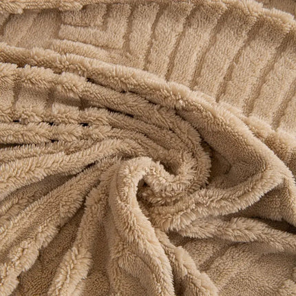 Elegant Herringbone Leaf Fleece Sofa Protector | Plush Cotton-Polyester Blend | Non-Slip, Machine Washable | Fits 2-4 Seat Sofas | Pet-Friendly Sofa Cover