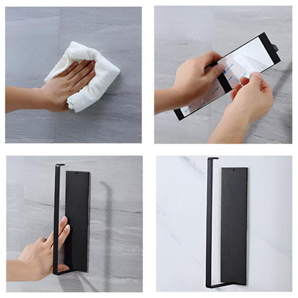 Adhesive Wall-Mounted Paper Towel Holder | No Drilling Required | Space-Saving | Bathroom and Kitchen Organizer | Durable Iron | Easy Installation | Holds Paper Towels, Cutting Boards & Disposable Bags