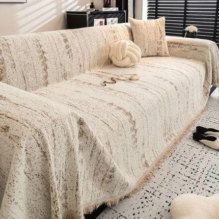 Almond Crest Sofa Protector | Chenille Fabric | Full Coverage Sofa Shield | Neutral Stylish Design | Lounging Comfort | Protects from Pet Fur & Stains | Machine Washable | Fade & Pill Resistant