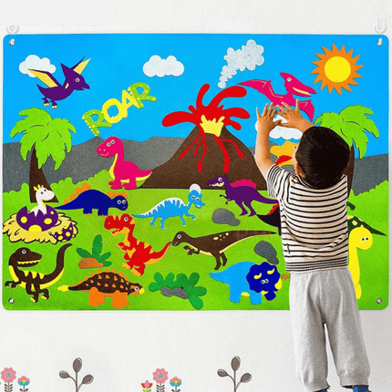 Children's Educational Felt Learning Board | Interactive Storytelling Tool | Portable with Reusable Animal Stickers | Encourages Imagination & Cognitive Development