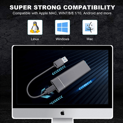 High-Speed External SSD | Up to 520MB/s | Aluminum Alloy | Type-C/USB 3.1 Ports | Multicolor Options | Compact and Portable | Compatible with Windows/Android | Ideal for Data Backups