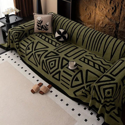 Luxury Sofa Protector | Urban Maze Design | Plush Velvety Texture | Non-Slip | Shields Against Spills, Stains, Pet Hair | Microfibre Blend | Machine Washable | Fit for Various Sofa Sizes