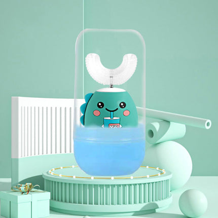 Children's 360° Electric U-Shaped Toothbrush | 5 Cleaning Modes | IPX7 Waterproof | Cartoon Design | Soft Silicone Brush | USB Powered | Long Battery Life | Vibration Mode | Pink Green Blue