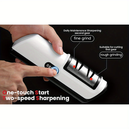 Automatic USB Electric Knife Sharpener | Dual Sharpening Modes for Knives & Tools | Kitchen Essential with Safe, User-Friendly Design
