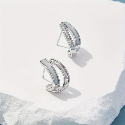 Elegant Zirconia Earrings | Timeless Korean-Inspired Design | Durable & Lightweight | Perfect for Casual or Chic Occasions | Gift-Ready