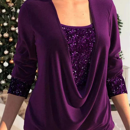 Comfortabele Damesblouse met Glitteraccenten - Visconte