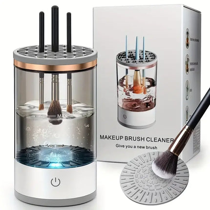 Electric Makeup Brush Cleaner | USB Rechargeable | High Power Deep Clean | Universal Compatibility | Effortless Operation | Sleek Design | Quick & Easy Cleaning | Ideal for All Sizes | Includes Silicone Pad & USB Cable