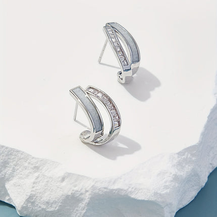 Elegant Zirconia Earrings | Timeless Korean-Inspired Design | Durable & Lightweight | Perfect for Casual or Chic Occasions | Gift-Ready