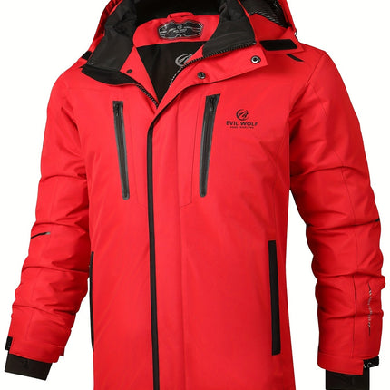 Evil Wolf Ski Suit | Insulated & Water-Repellent | Breathable Material | Adjustable Hood & Cuffs | Snow Catchers | Zippered Pockets | Warmth & Comfort for Extreme Conditions | AlpineGlide