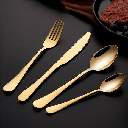 Beverly 24-Piece Luxury Stainless Steel Flatware Set | Elegant Tableware for 6 | Dishwasher Safe