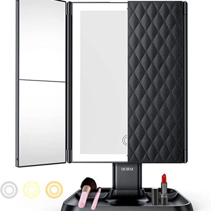 MirrorGlow™ LED Vanity Mirror | Rotatable Design | USB Rechargeable With Built-in Lighting | Durable ABS | 30x20 cm | Precision Make-up Companion