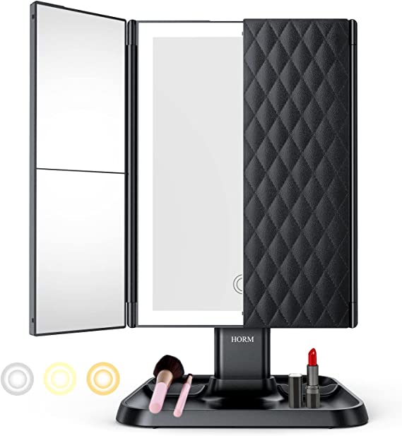MirrorGlow™ LED Vanity Mirror | Rotatable Design | USB Rechargeable With Built-in Lighting | Durable ABS | 30x20 cm | Precision Make-up Companion