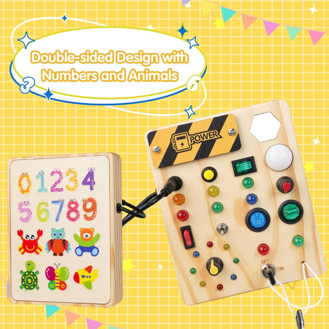 SmartSenses | Interactive LED Sensory Board for Kids | Montessori Learning Toy | 27 LED Lights | Ages 1-6 | Educational Sensory Experience | Safe and Engaging