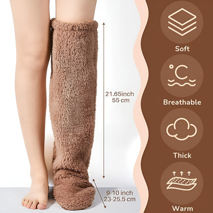 Ultra-Soft Knee-High Fuzzy Socks | Premium Plush Warmth | Versatile Cold Weather Essential | Snug & Stylish Winter Accessory | Perfect for Home or Outdoor Use | One-Size-Fits-Most