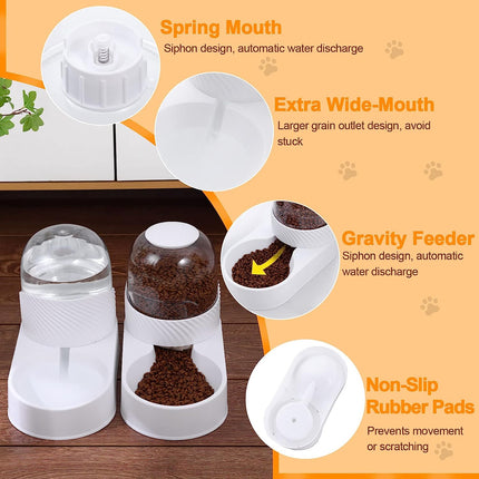 Automatic Pet Feeder | 2L Capacity | Water Dispenser Set | No Spill Design | Easy Clean | BPA-Free | Gravity Feeding System | Cat & Dog Bowl Set | Health and Eco Friendly