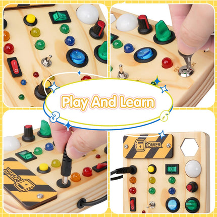 SmartSenses | Interactive LED Sensory Board for Kids | Montessori Learning Toy | 27 LED Lights | Ages 1-6 | Educational Sensory Experience | Safe and Engaging