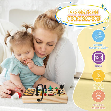 SmartSenses | Interactive LED Sensory Board for Kids | Montessori Learning Toy | 27 LED Lights | Ages 1-6 | Educational Sensory Experience | Safe and Engaging