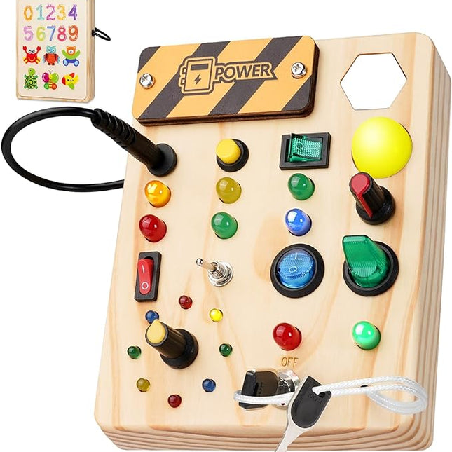 SmartSenses | Interactive LED Sensory Board for Kids | Montessori Learning Toy | 27 LED Lights | Ages 1-6 | Educational Sensory Experience | Safe and Engaging