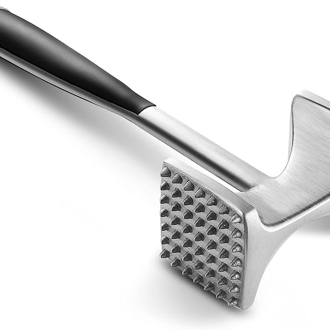 Kitexpert Ergonomic Meat Tenderizer Hammer | Dual-Sided Mallet | Comfortable Handle for Effortless Use | Textured & Smooth Sides | Versatile for Meat, Ice, Garlic | 9.4" Long, 3.4" Wide, 9.5 oz | Easy to Clean