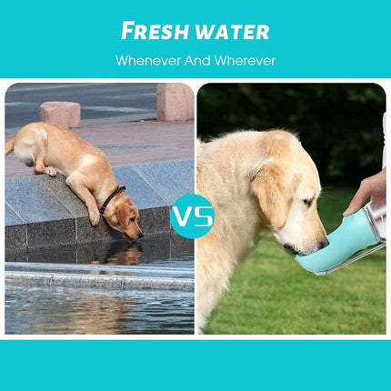 Portable Dog Water Bottle | Leakproof Dispenser with Large Trough | Travel Feeder for Pets | Reusable Water Collection | One-Hand Operation | 19oz Capacity | Safe Food-Grade Plastic | Easy Carry Design